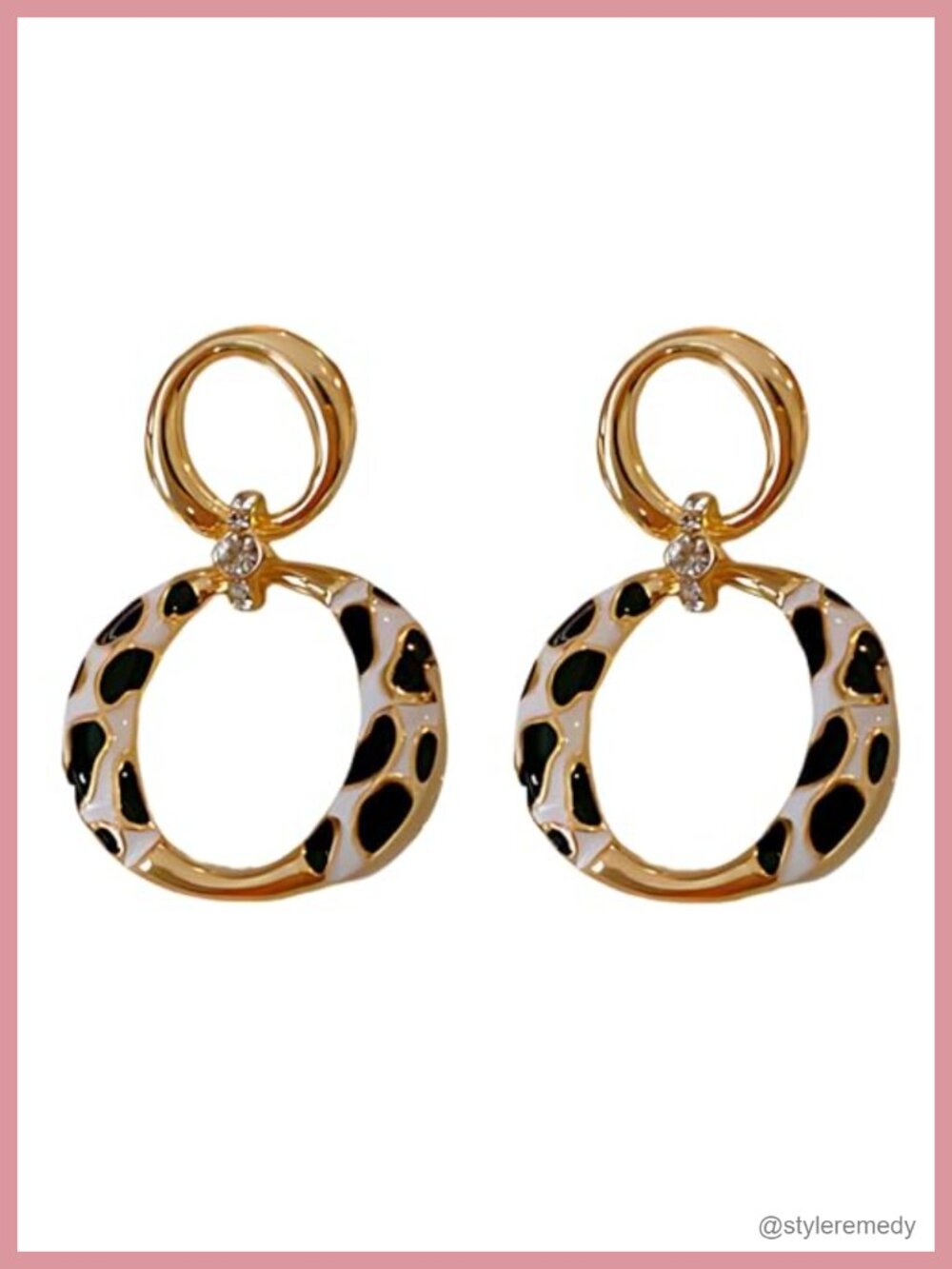 Gold Plated Stainless Steel Leopard Hoop Earrings Drop Dangle Women